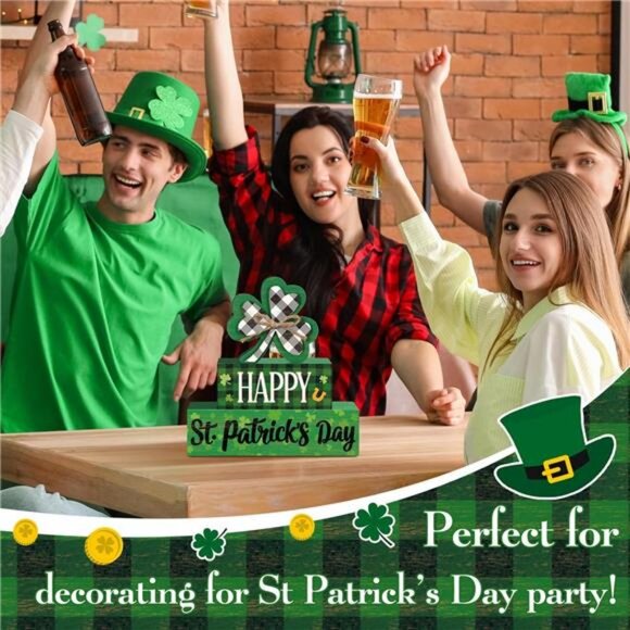 3 Pcs St Patricks Day Table Sign St. Patrick's Day Table Decorations Farmhouse - Picture 5 of 7